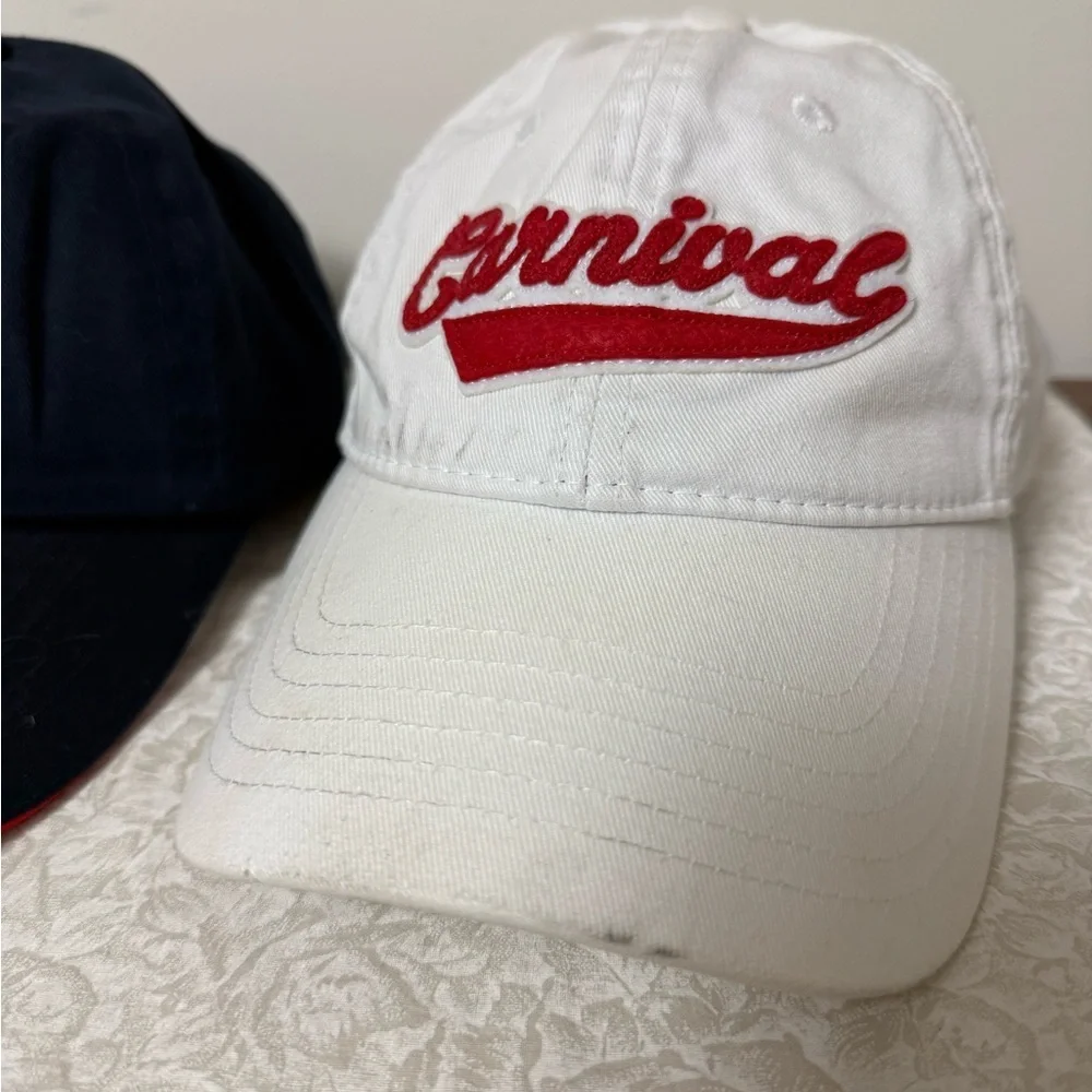 Set of 2 Carnival Cruise Line Baseball Hats Caps Behind The Fun Tour Unisex